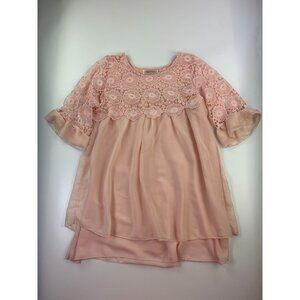 Simply Couture Women's S Pink Blouse With Embroidery